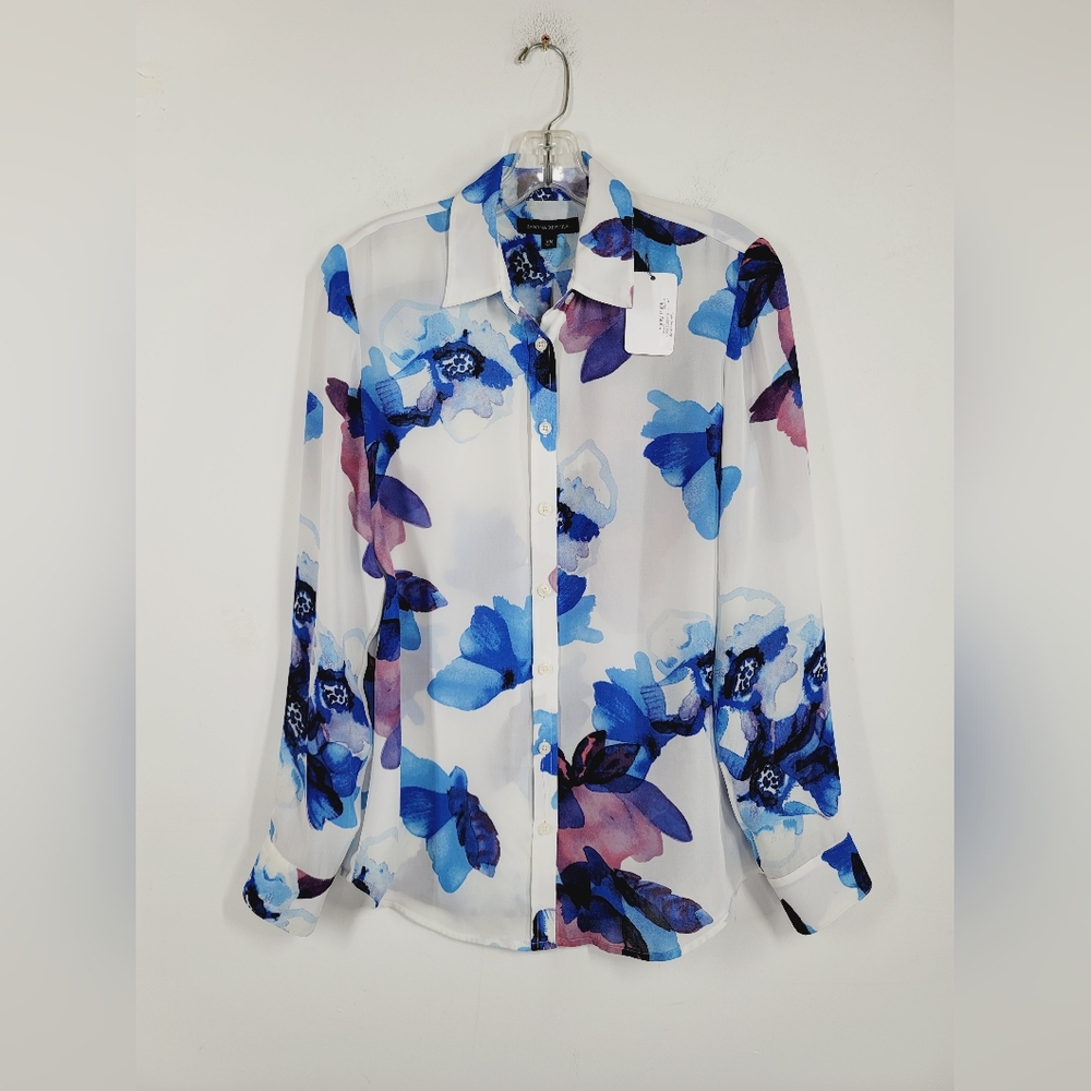 Banana Republic Blue Floral Button Down Shirt